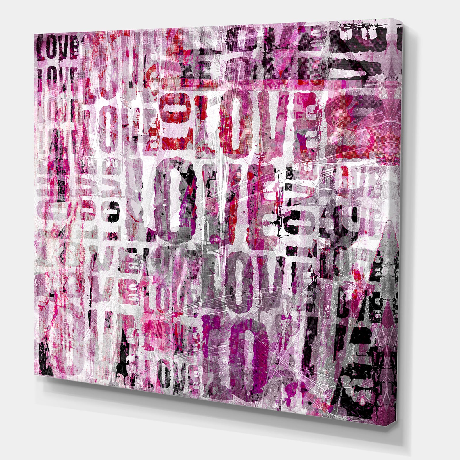 Grunge Love Square - Cottage Canvas Wall Art