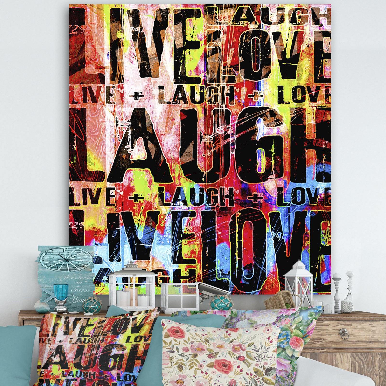 Live Love Laugh - Cottage Canvas Art Print