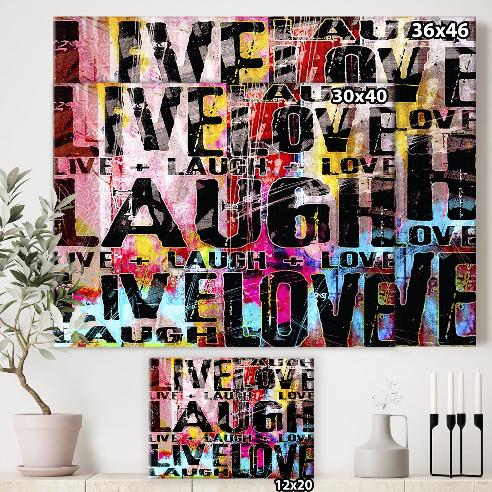 Live Love Laugh Landscape - Cottage Gallery-wrapped Canvas