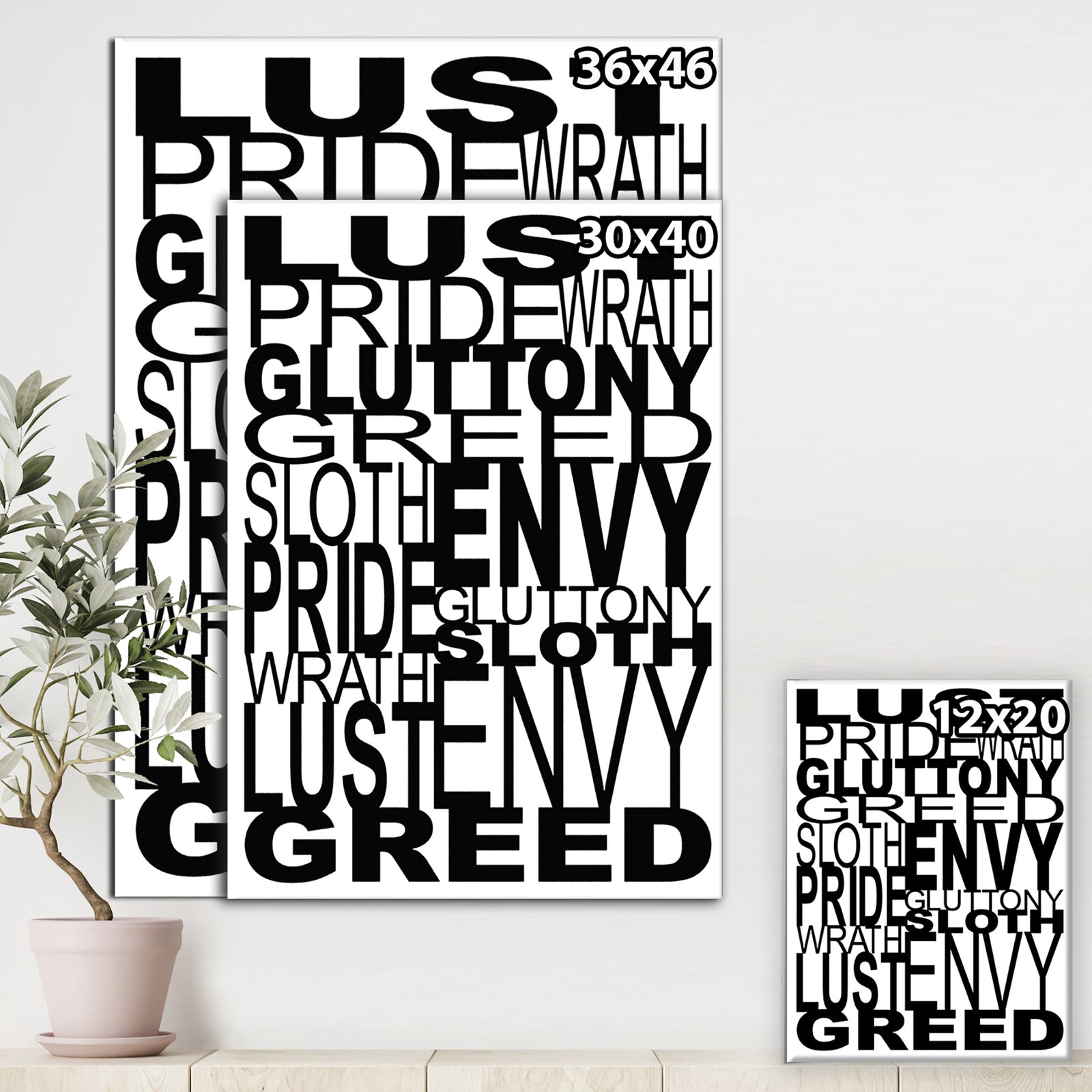 All Sins Combined - Cottage Canvas Wall Art