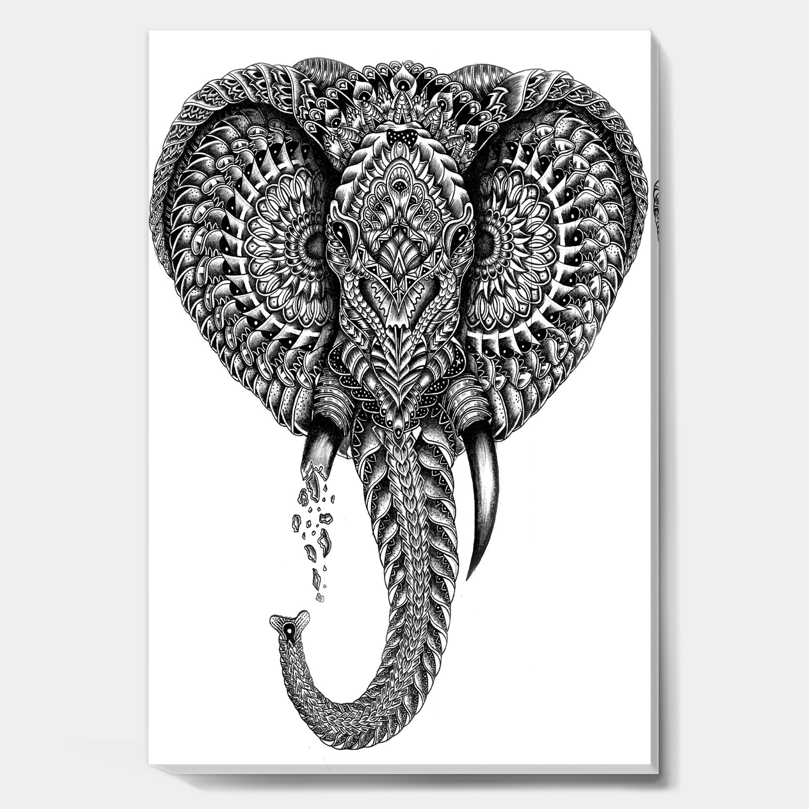 Handdrawn Elephant - Farmhouse Gallery-wrapped Canvas