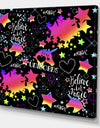 Neon Unicorn Pattern - Modern & Contemporary Gallery-wrapped Canvas