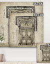 Antique Door Old Style Sketch I - Traditional Canvas Wall Art