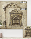 Antique Door Old Style Sketch I - Traditional Canvas Art Print