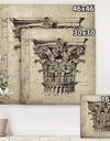 Antique Column Old Style Sketch II - Traditional Premium Canvas Wall Art