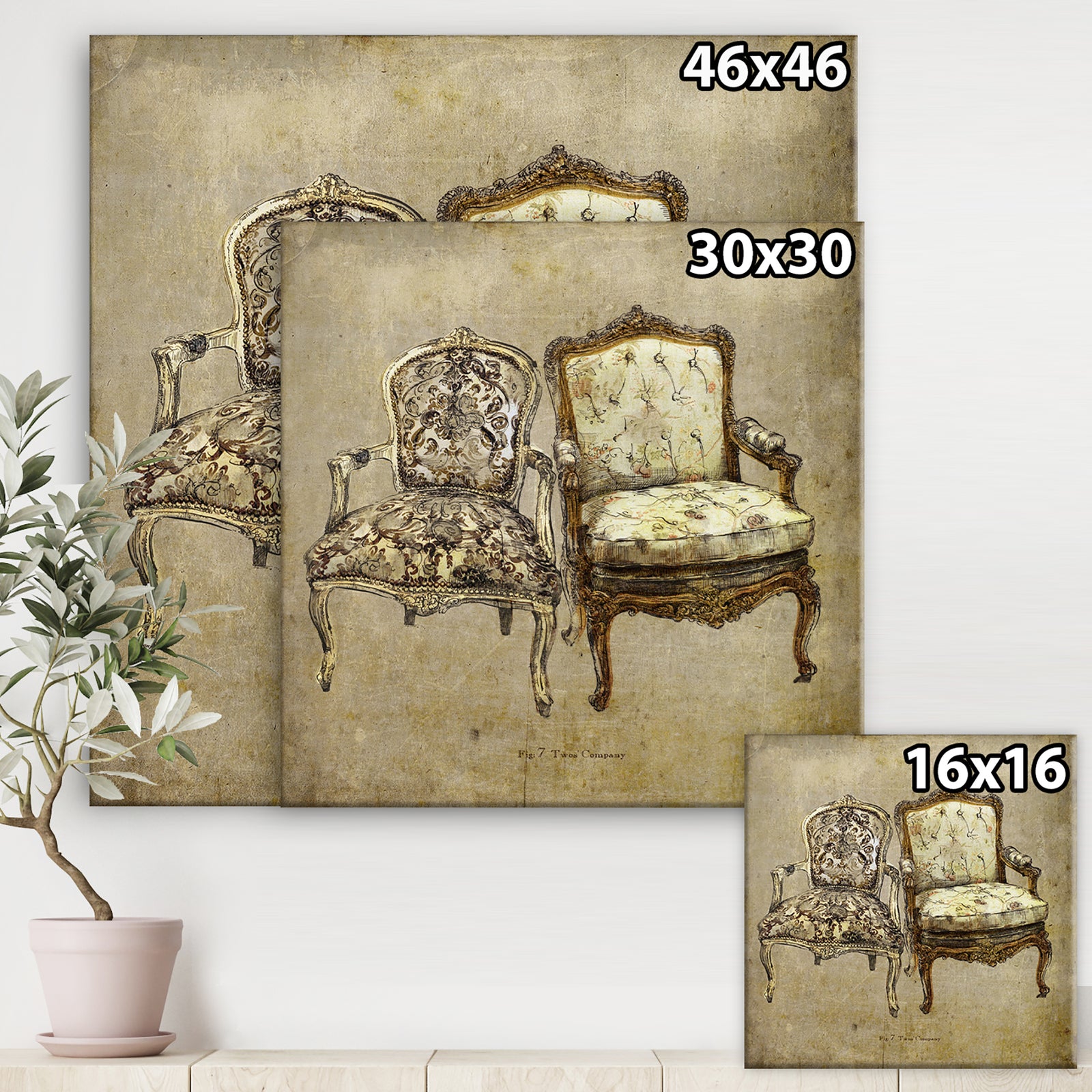 Two's Company - Traditional Canvas Art Print