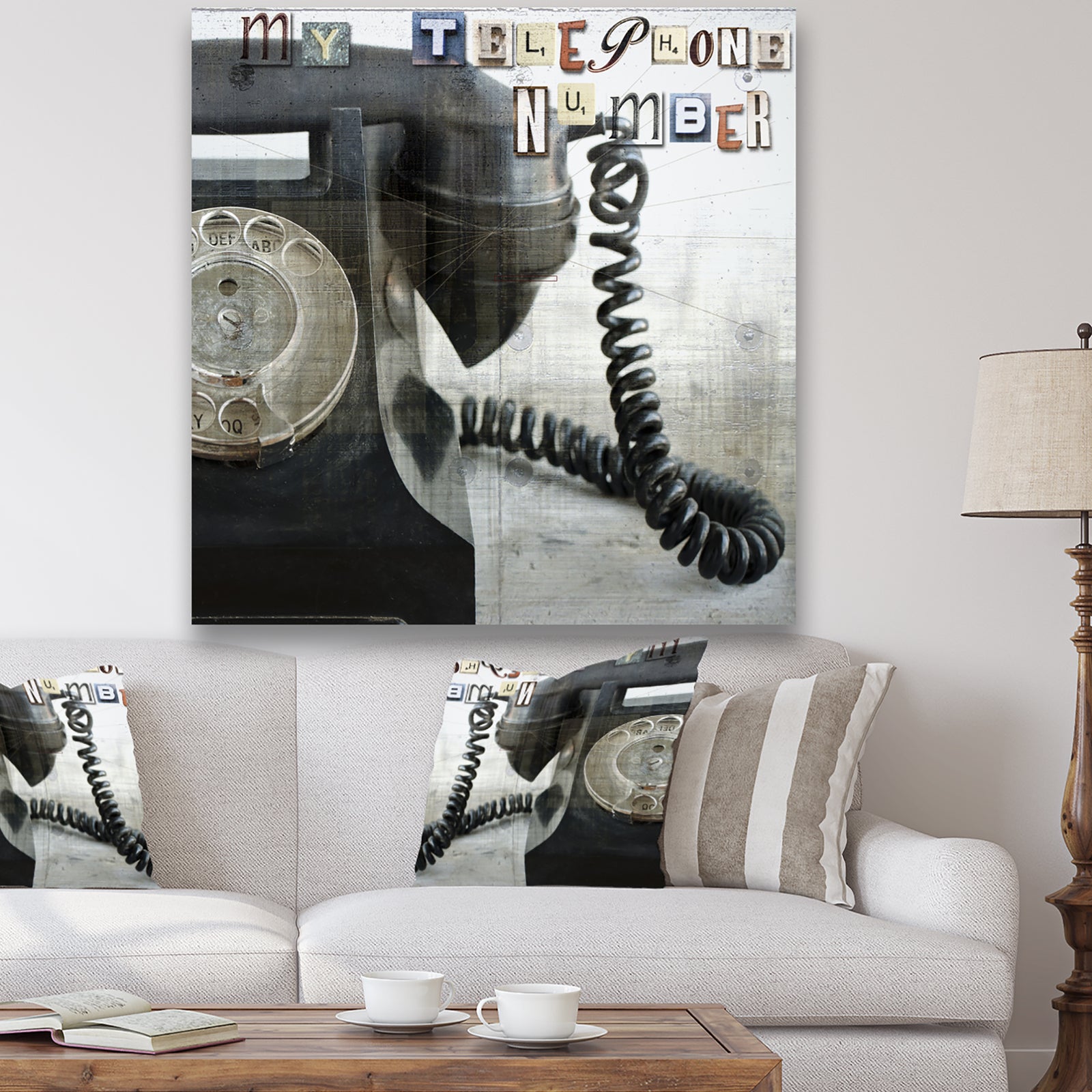 Old Skool Telephone - Traditional Premium Canvas Wall Art