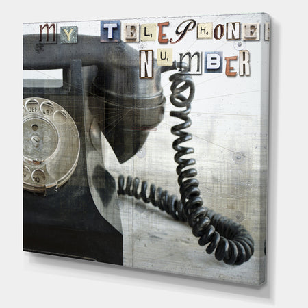 Old Skool Telephone - Traditional Premium Canvas Wall Art