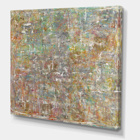 Red And Turquoise Texture Painting II - Modern & Contemporary Gallery-wrapped Canvas