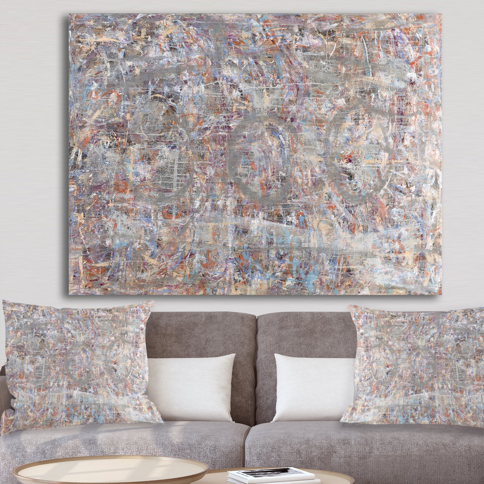 Blue And Gray Texture Painting - Modern & Contemporary Premium Canvas Wall Art