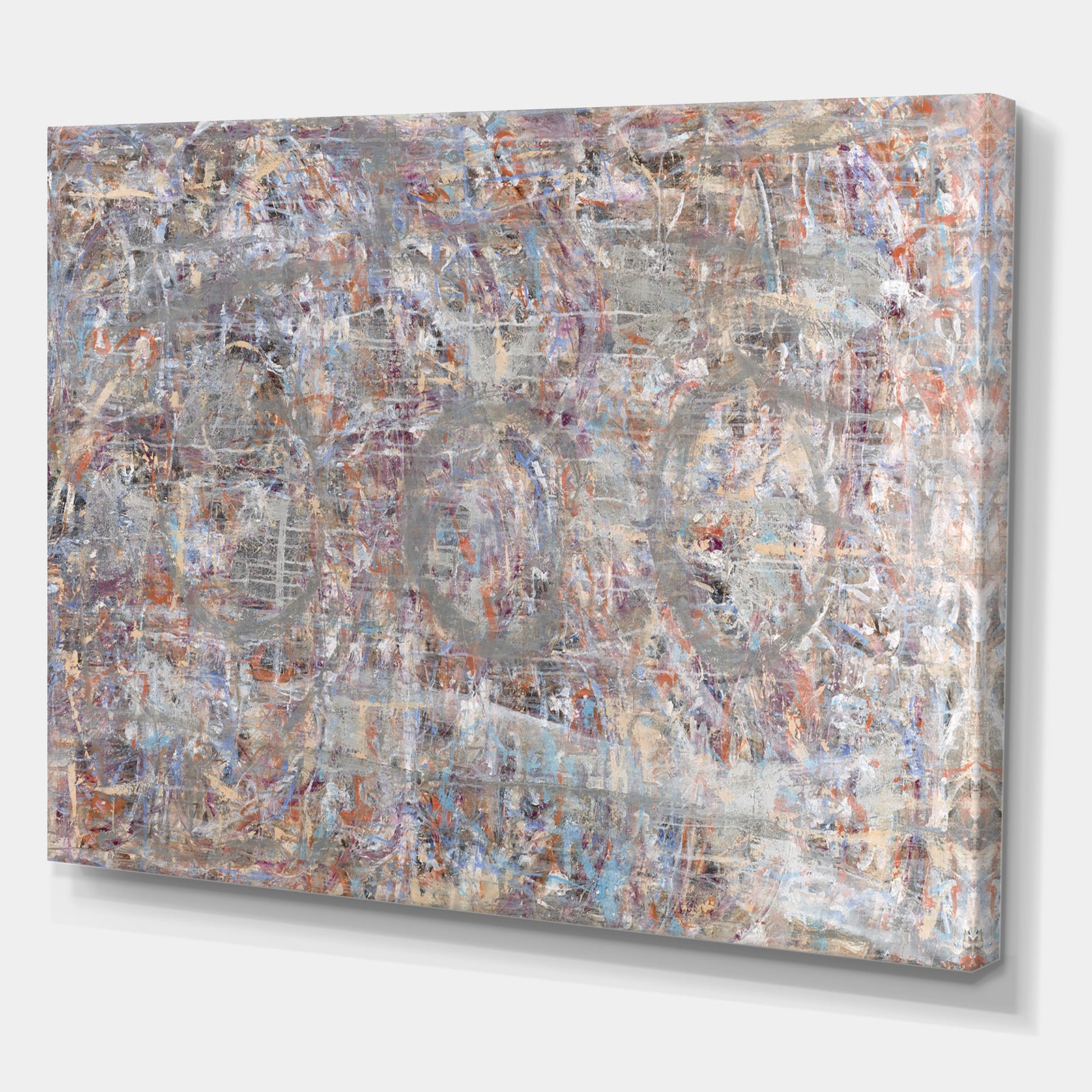 Blue And Gray Texture Painting - Modern & Contemporary Premium Canvas Wall Art