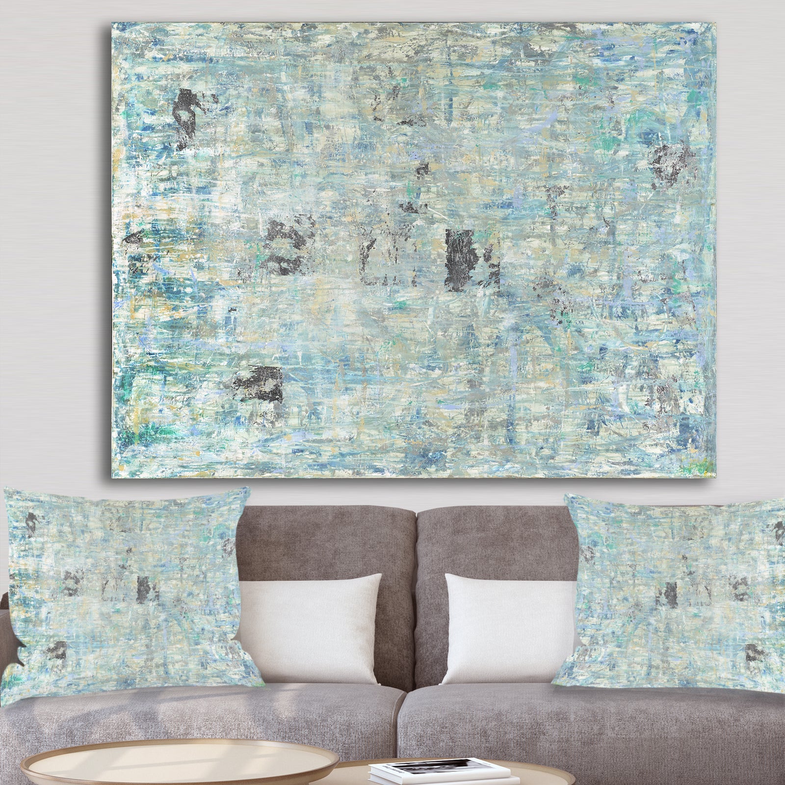 Blue And Black Texture Painting II - Modern & Contemporary Canvas Art Print