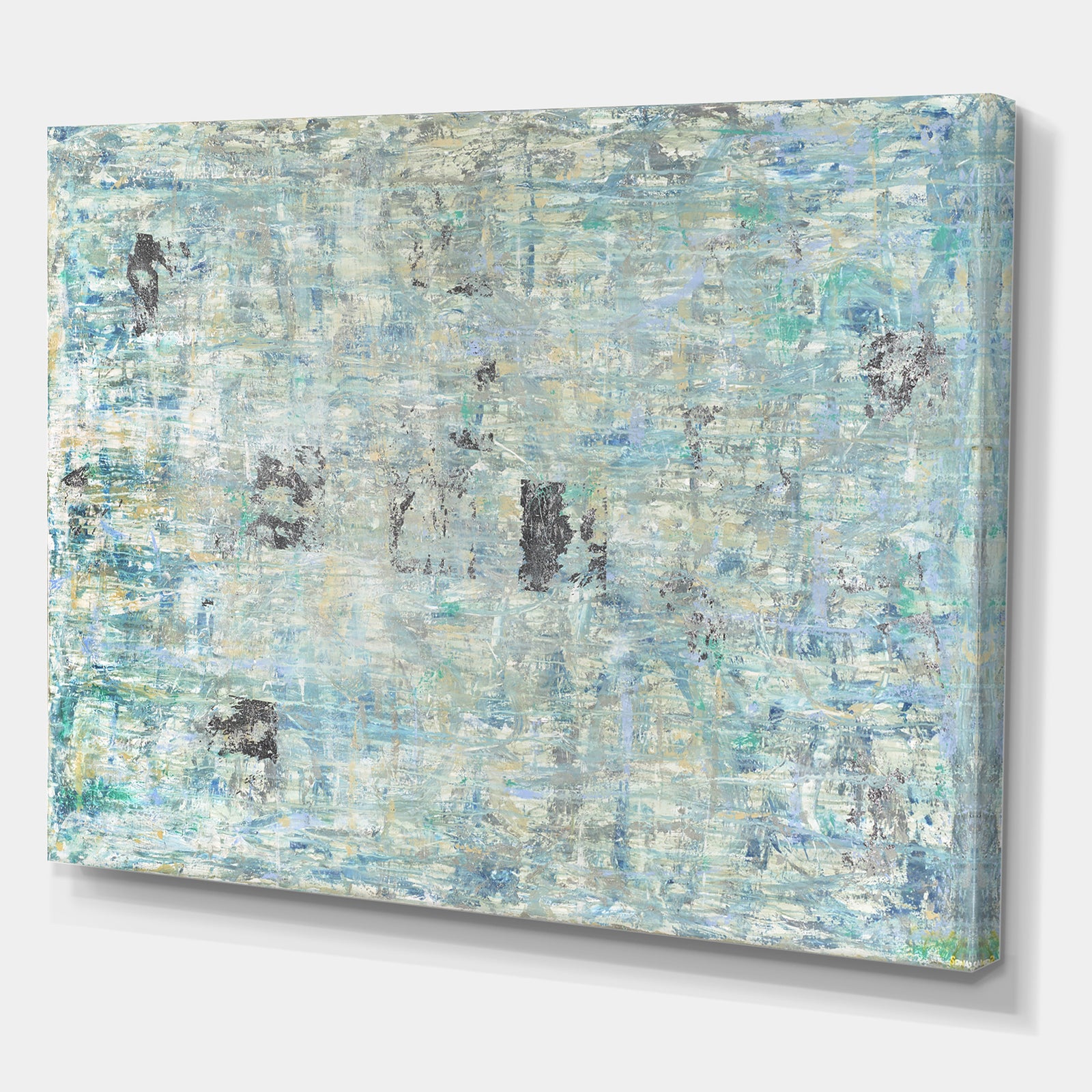 Blue And Black Texture Painting II - Modern & Contemporary Canvas Art Print