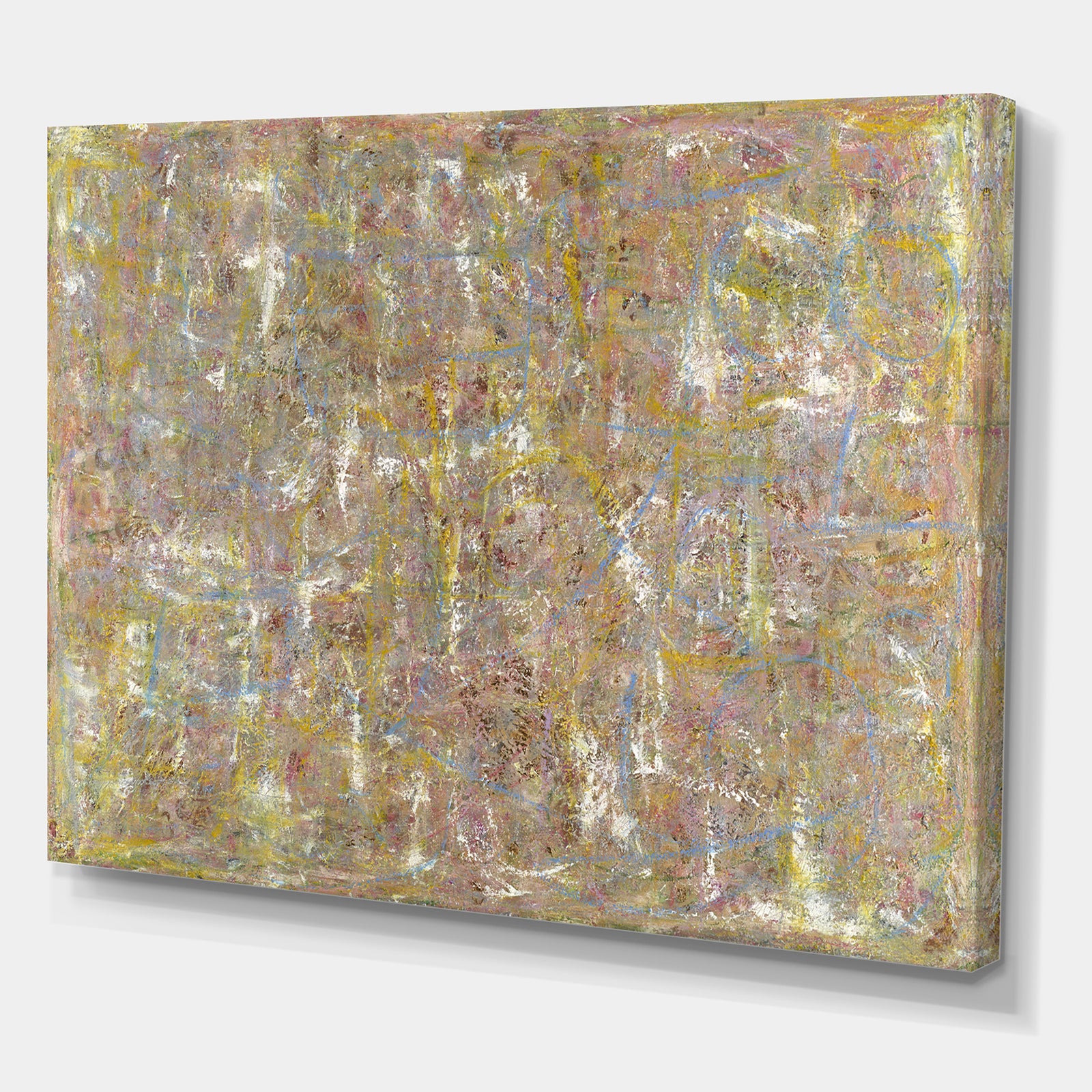 Yellow And Blue Texture Painting - Modern & Contemporary Premium Canvas Wall Art