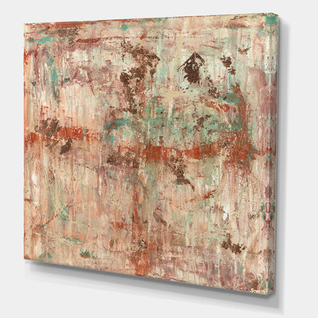 Red And Turquoise Texture Painting I - Modern & Contemporary Canvas Wall Art