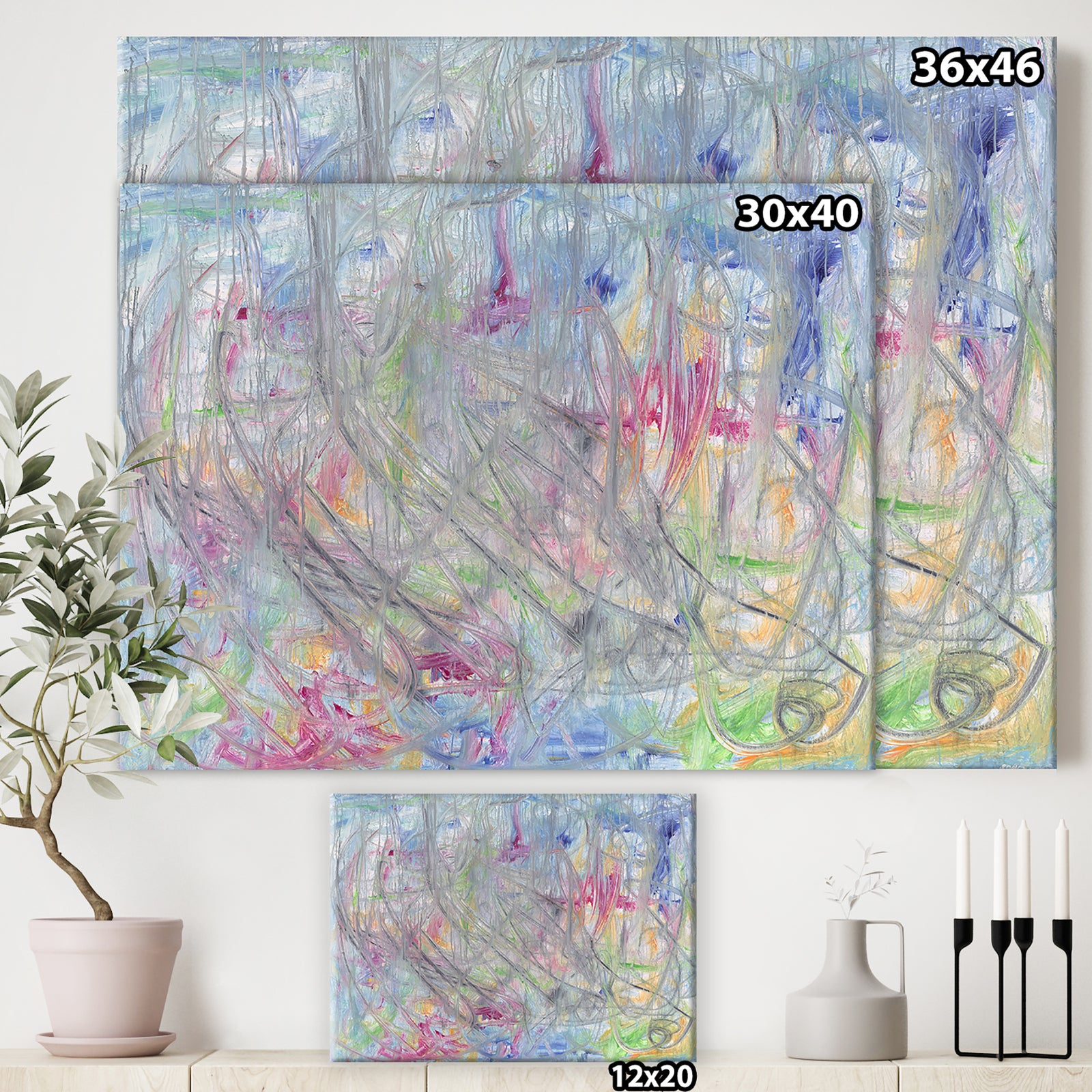 Pink And Blue Fantasia - Modern & Contemporary Gallery-wrapped Canvas