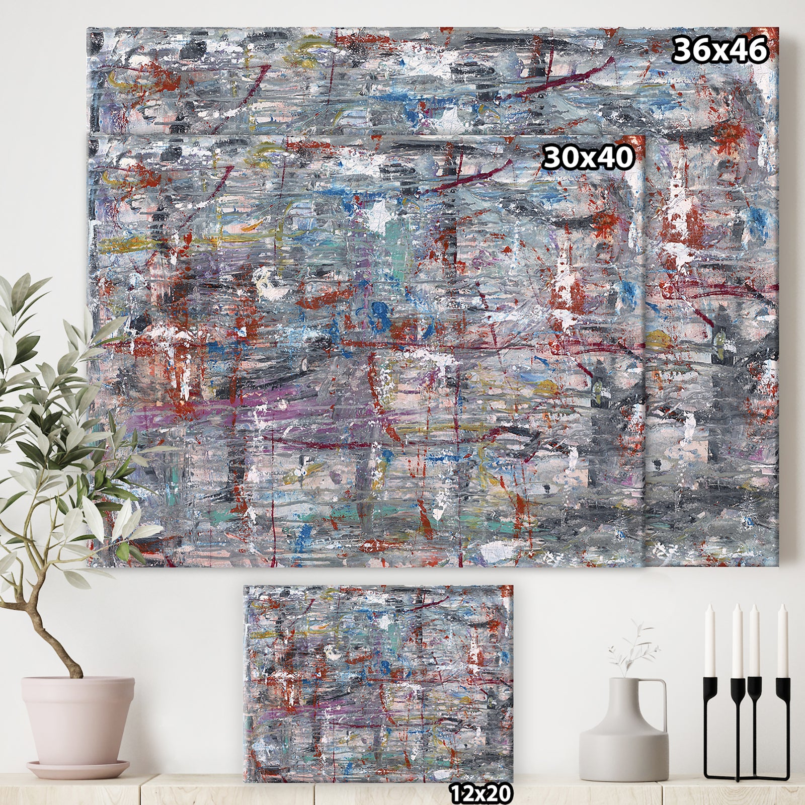 Julibee Series Triptych 1 - Modern & Contemporary Canvas Artwork