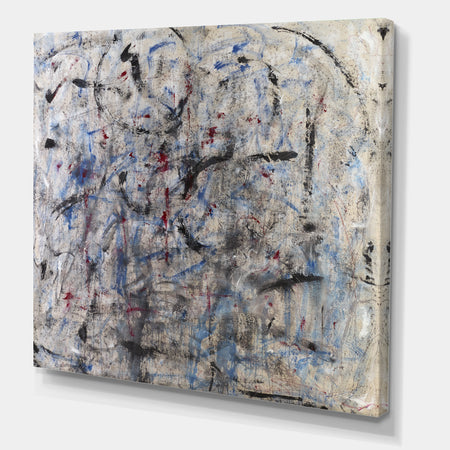 Blue And Black Texture Painting I - Modern & Contemporary Canvas Art Print