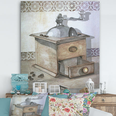 Antique Coffee Grinder - Cottage Canvas Art Print
