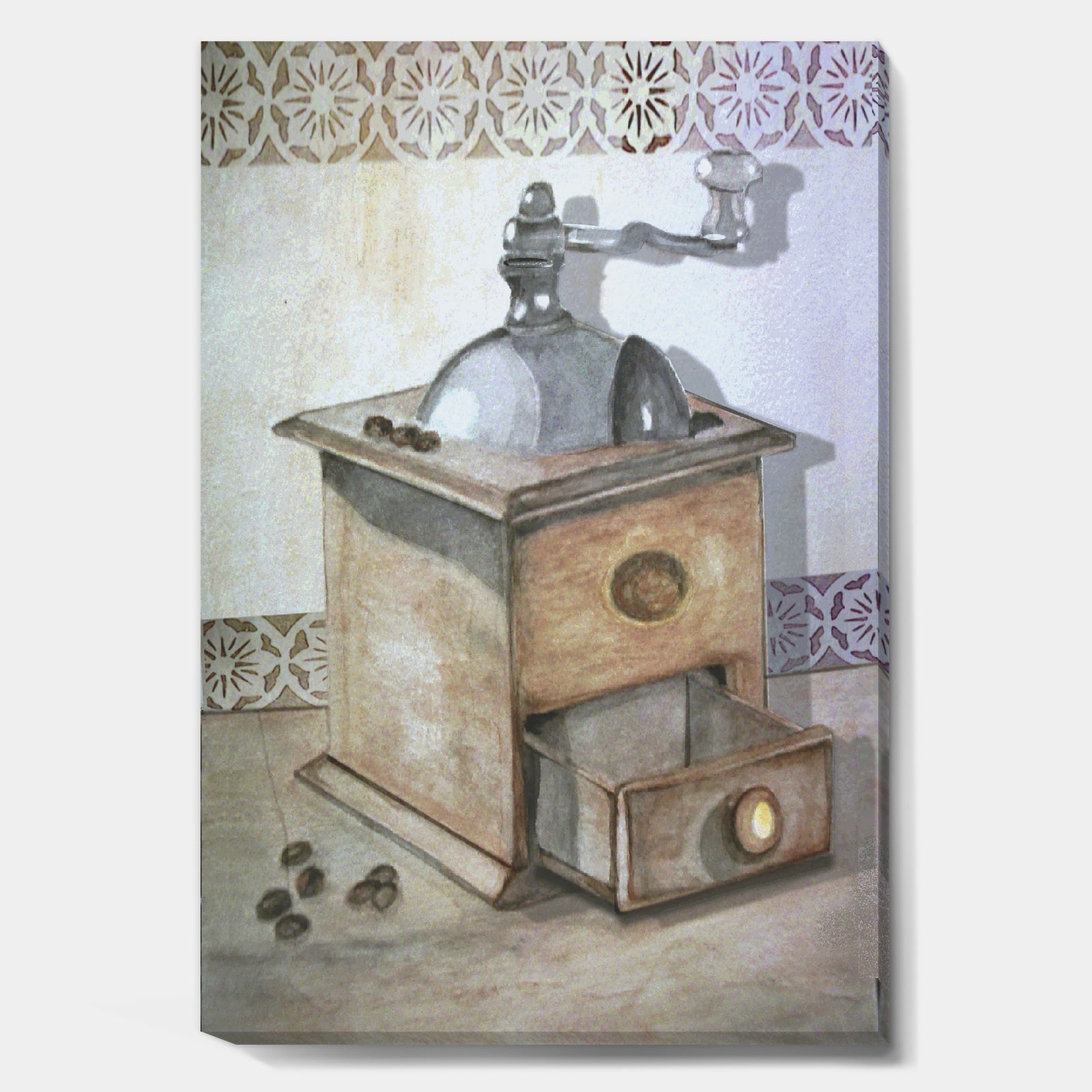 Antique Coffee Grinder - Cottage Canvas Art Print