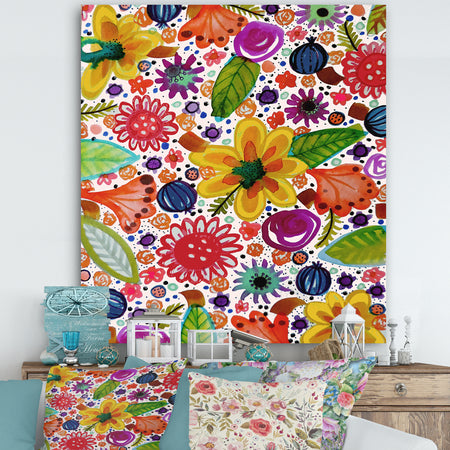 Colorful Spring Flowers - Cottage Gallery-wrapped Canvas