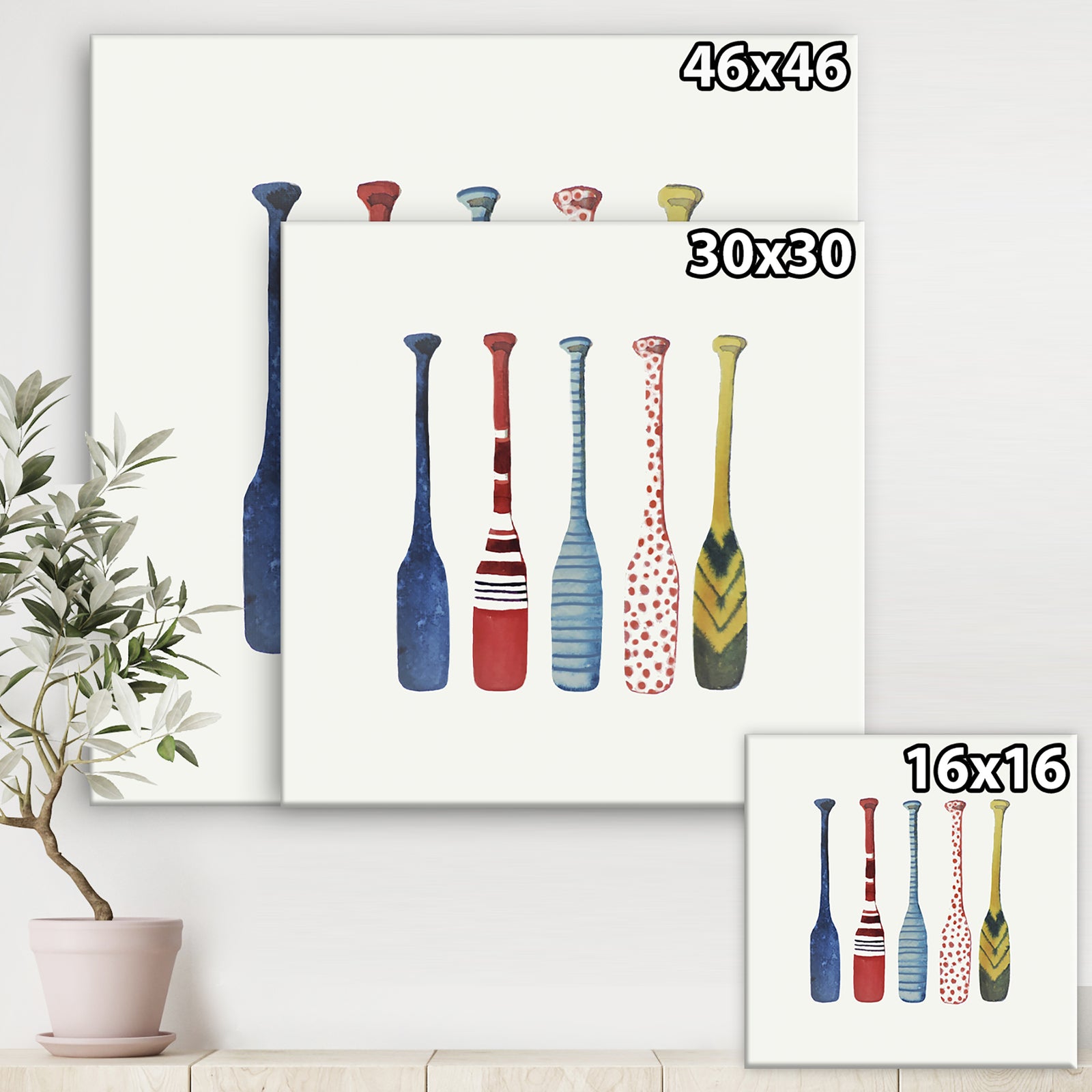 Five Paddles - Lake House Canvas Wall Art