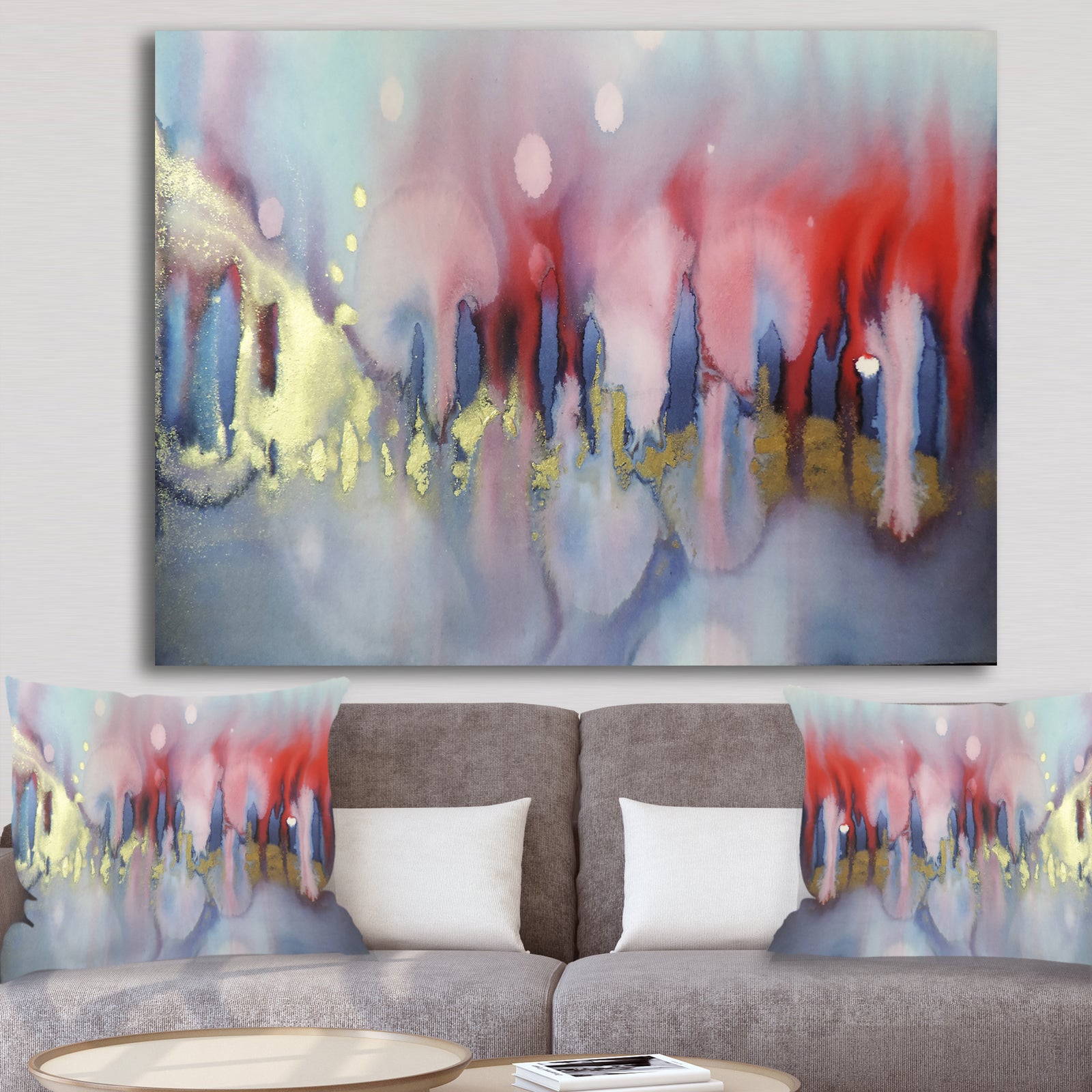 Chinook Composition of Red Blue And Yellow - Modern & Contemporary Gallery-wrapped Canvas
