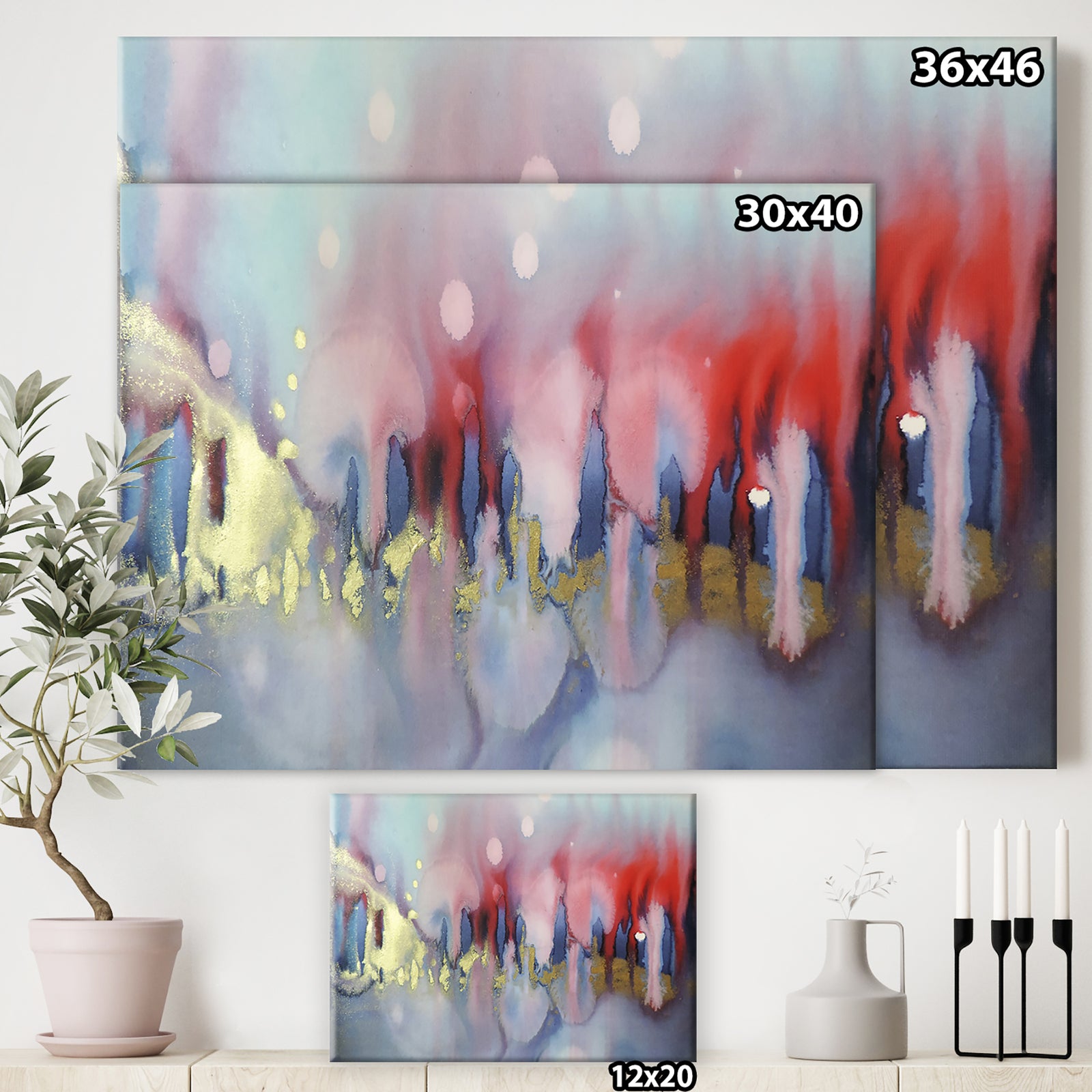 Chinook Composition of Red Blue And Yellow - Modern & Contemporary Gallery-wrapped Canvas