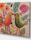 Smiling Bird Kiss - Cottage Canvas Artwork