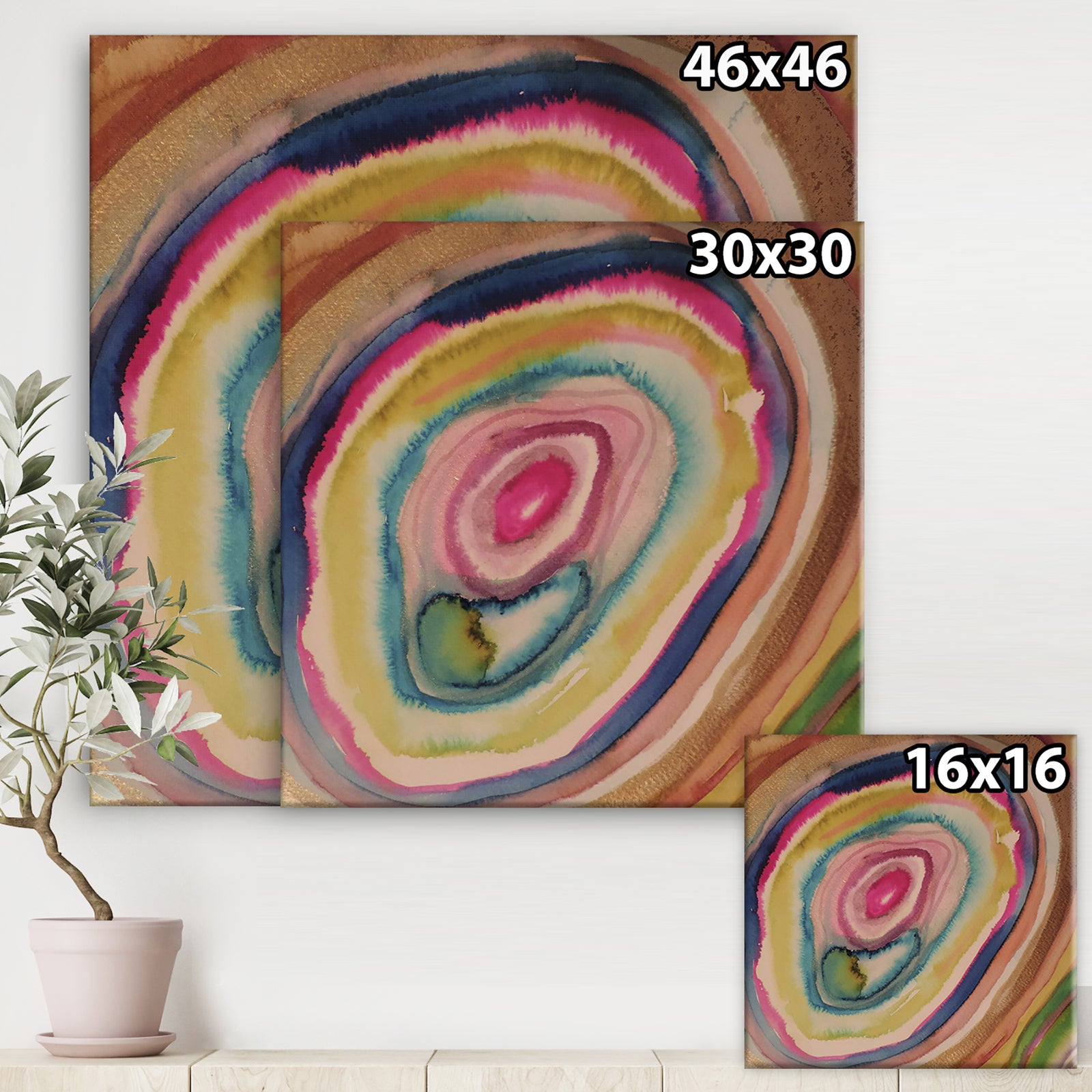 Watercolor Geode Impression - Canvas Wall Art