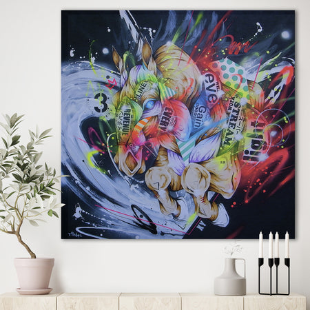 Street Art Graffiti Horse I - Modern & Contemporary Canvas Artwork