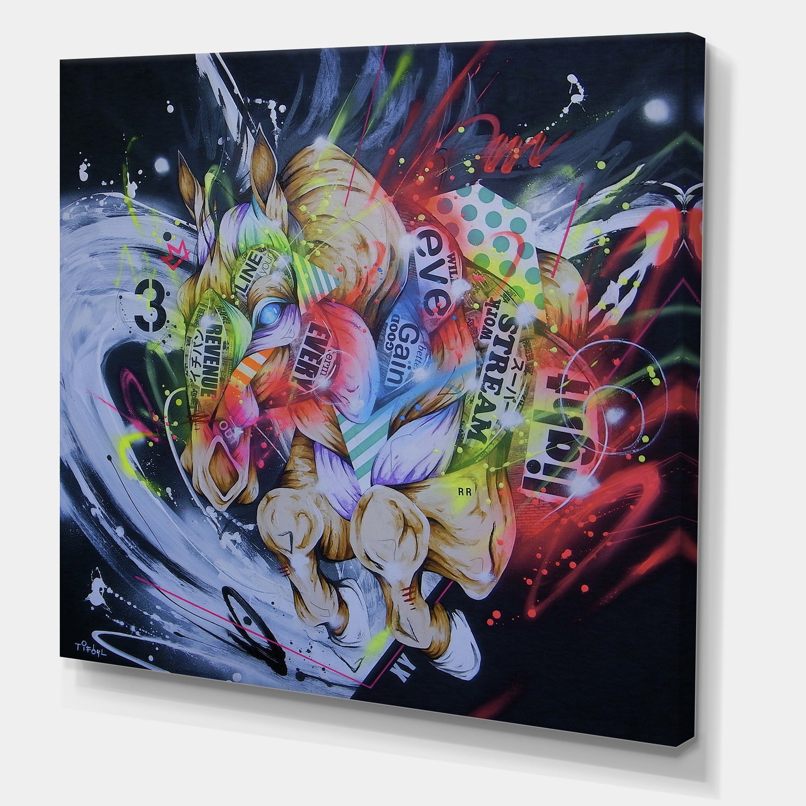 Street Art Graffiti Horse I - Modern & Contemporary Canvas Artwork