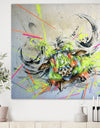 Fluo Water Buffalo Street Art - Modern & Contemporary Canvas Art Print