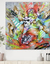 Chimanzee Colorfull Skull Collage - Modern & Contemporary Canvas Artwork