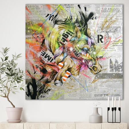 Street Art Graffiti Horse II - Modern & Contemporary Canvas Art Print