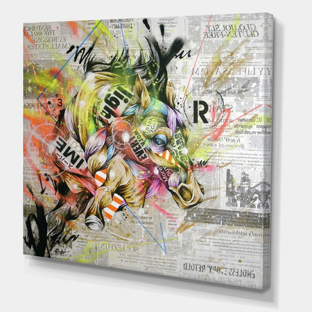 Street Art Graffiti Horse II - Modern & Contemporary Canvas Art Print