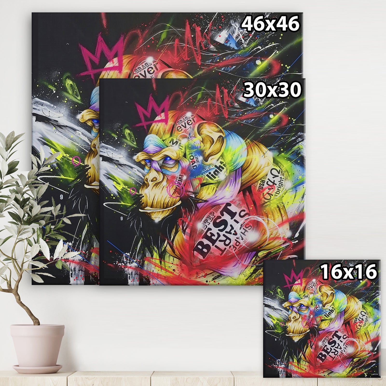 Street Art Graffiti Samurai - Modern & Contemporary Canvas Wall Art
