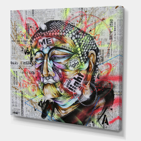 Street Art Graffiti Holy Man - Modern & Contemporary Canvas Art Print