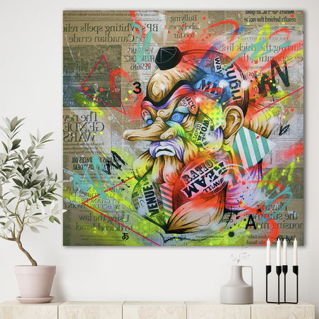 Street Art Graffiti Tengu - Modern & Contemporary Gallery-wrapped Canvas