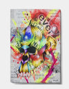 Neon Colorful Blossoming Skull - Modern & Contemporary Canvas Artwork
