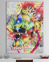 Neon Colorful Blossoming Skull - Modern & Contemporary Canvas Artwork