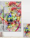 Neon Colorful Blossoming Skull - Modern & Contemporary Canvas Artwork