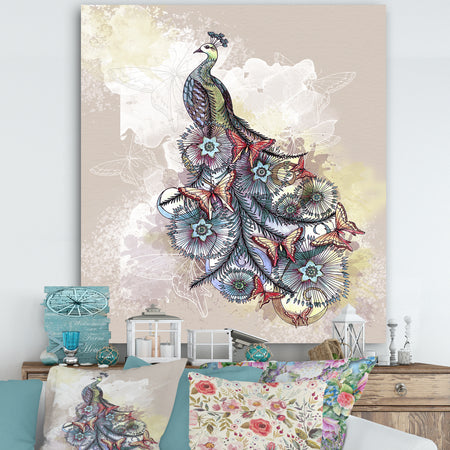 Butterfly Peacock - Cottage Premium Canvas Wall Art