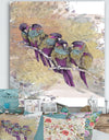 Purple Parrots - Cottage Canvas Art Print