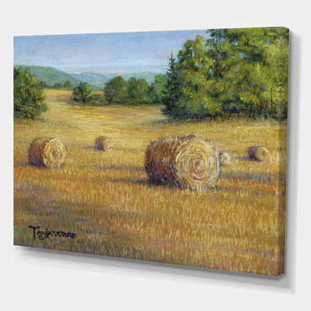 South Of France Hay Bales - Farmhouse Premium Canvas Wall Art