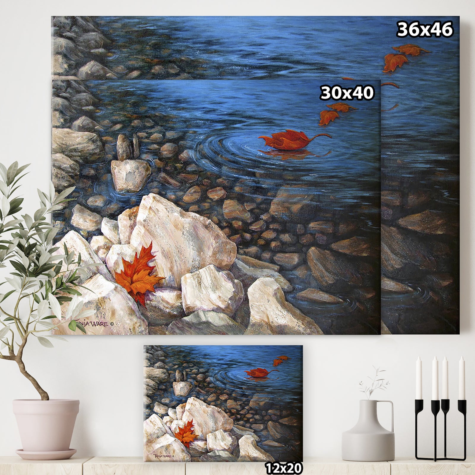 A Touch of Fall - Lake House Canvas Wall Art