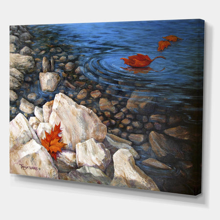 A Touch of Fall - Lake House Canvas Wall Art