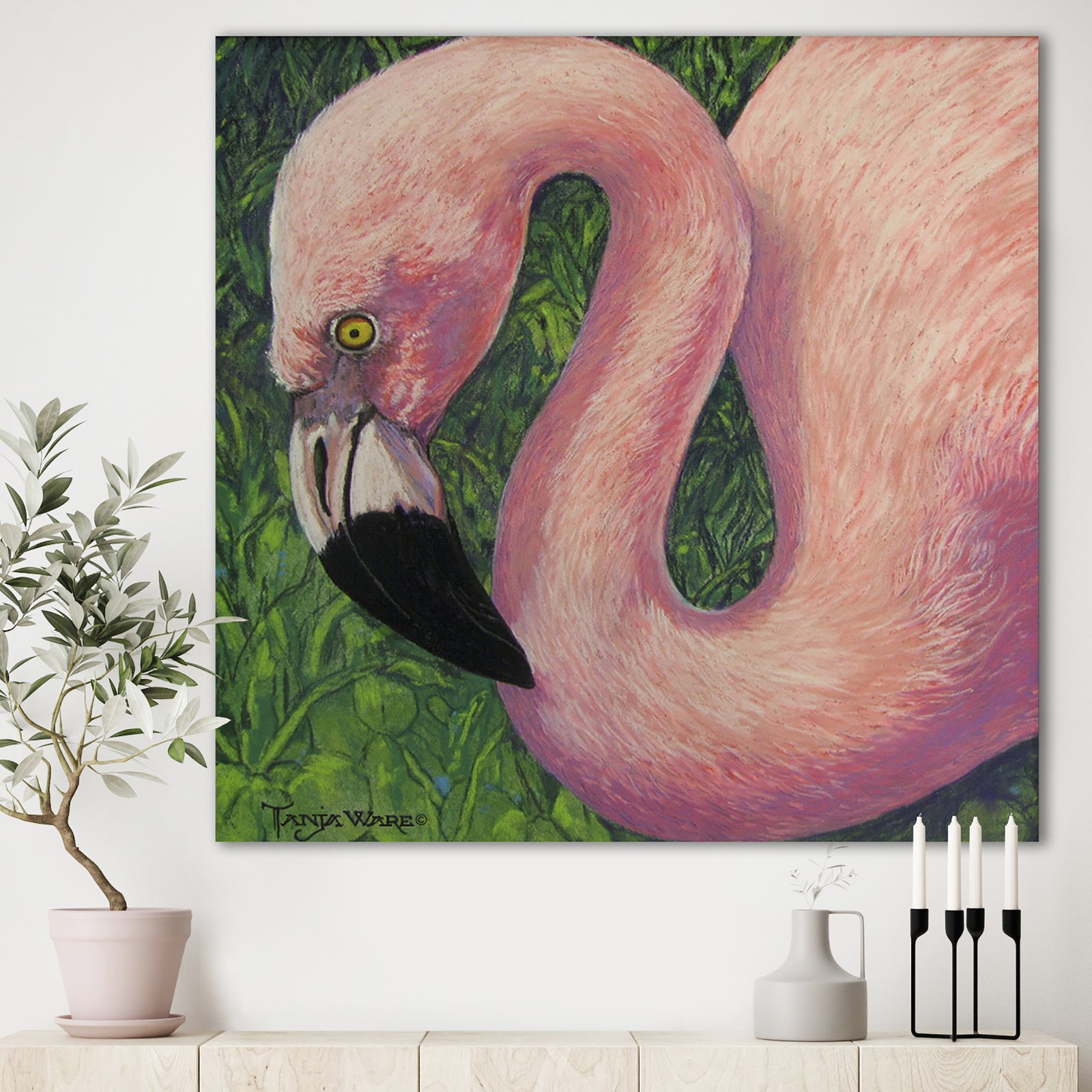 Flamboyant Flamingo - Cottage Gallery-wrapped Canvas