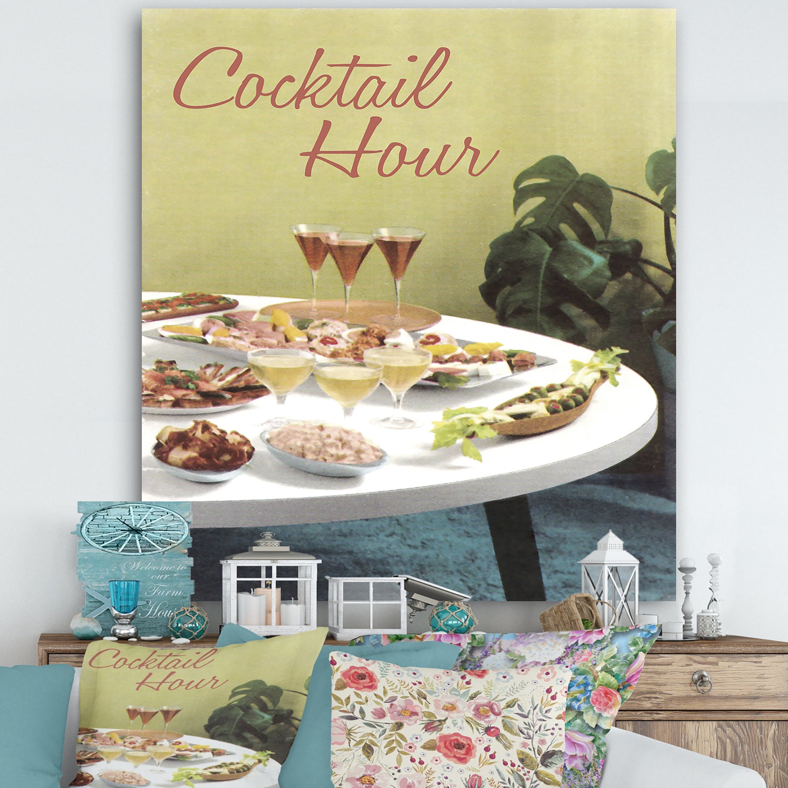 Cocktail Hour - Cottage Canvas Art Print