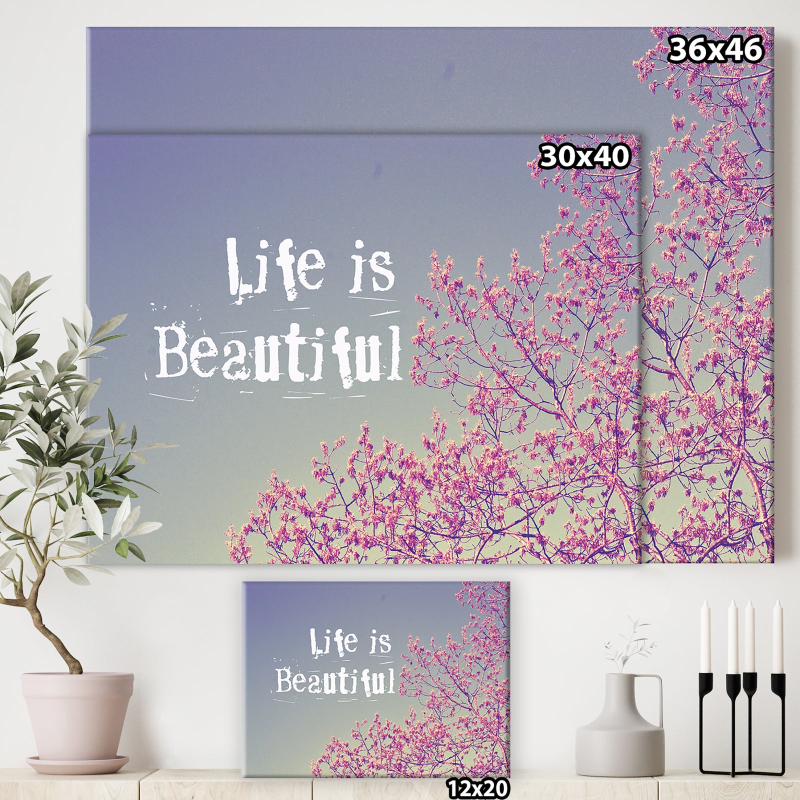 Life Is Beautiful - Cottage Premium Canvas Wall Art